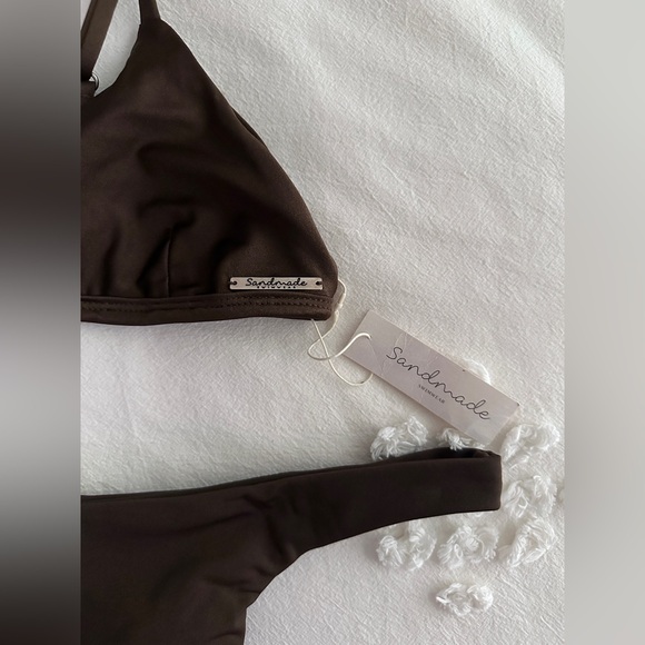 NWT Sandmade Swimwear Designer Bikini Set - Espresso - S - Picture 6 of 11